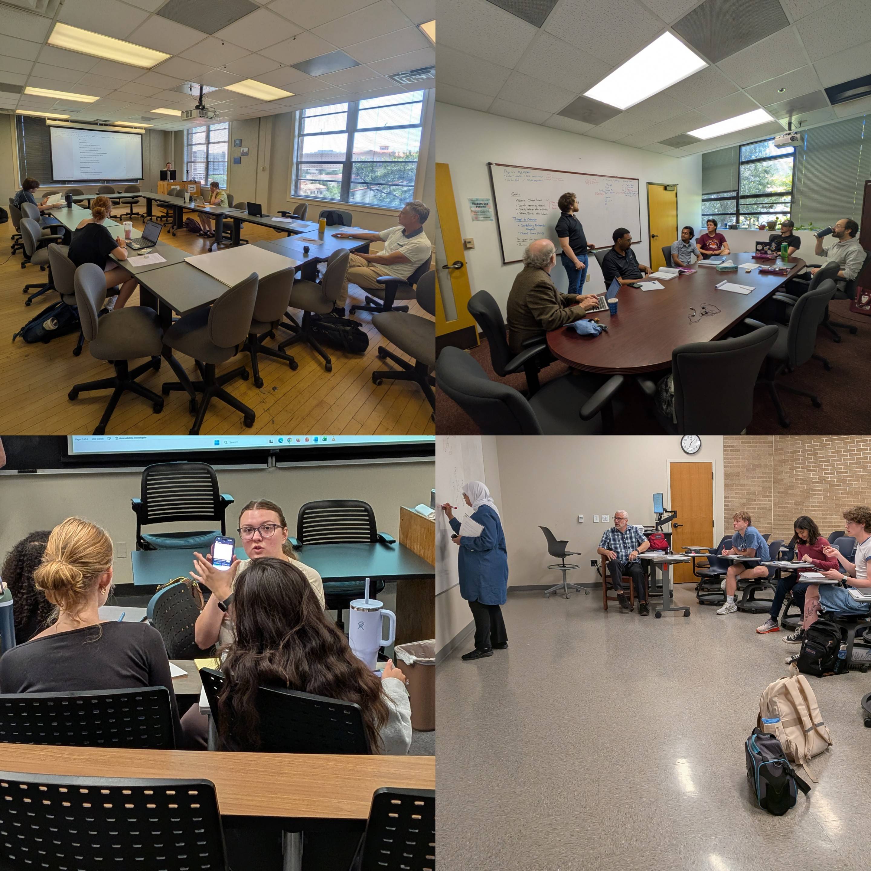 Four Photo Collage of faculty and students working together during the Summer Institute in May.