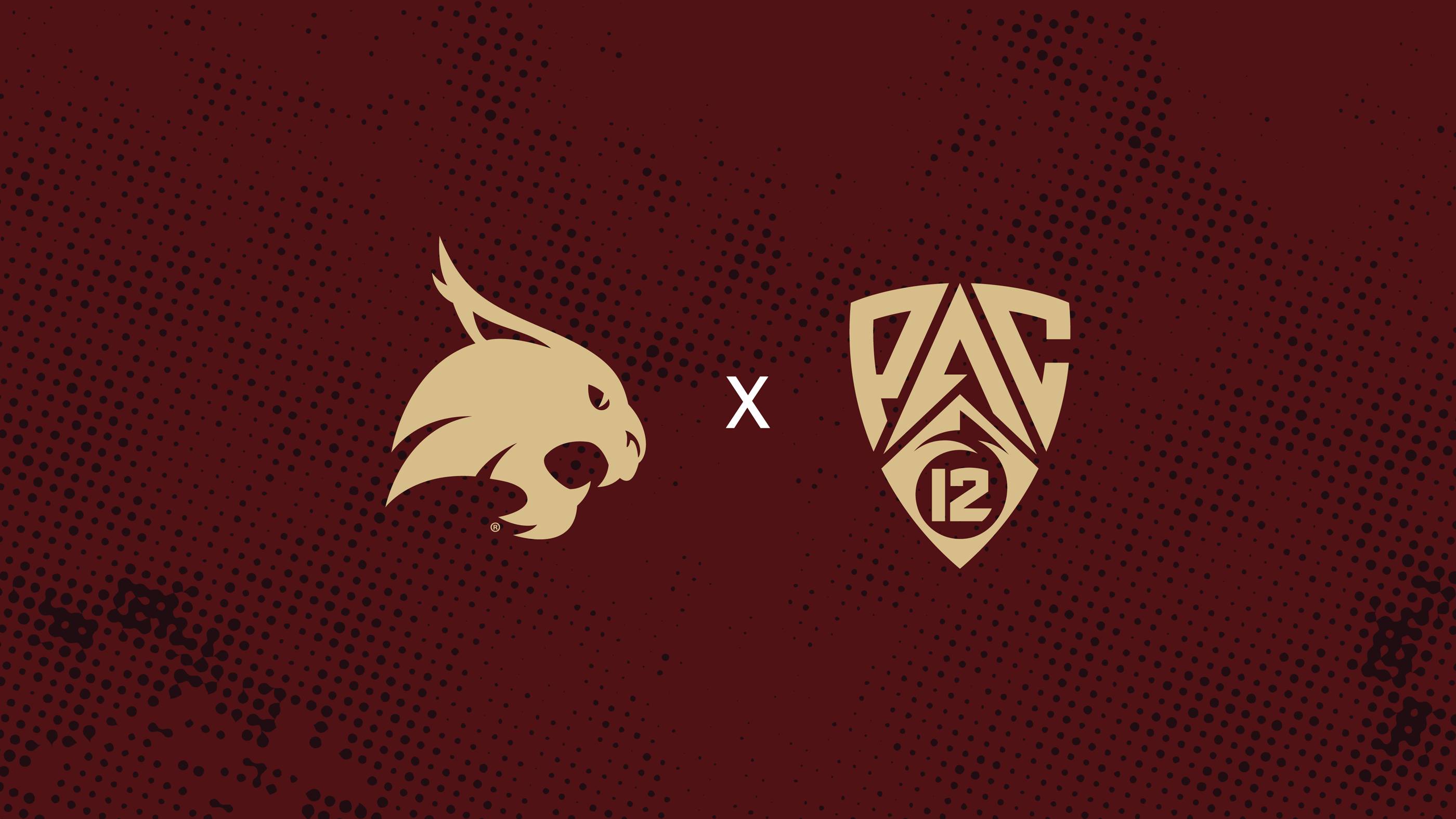 Texas State Bobcats and the Pac-12 logos.