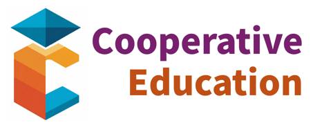 The logo for Cooperative Education featuring a blue star design with a stylized figure on top, accompanied by the text "Cooperative" in blue and "EDUCATION" in gold.