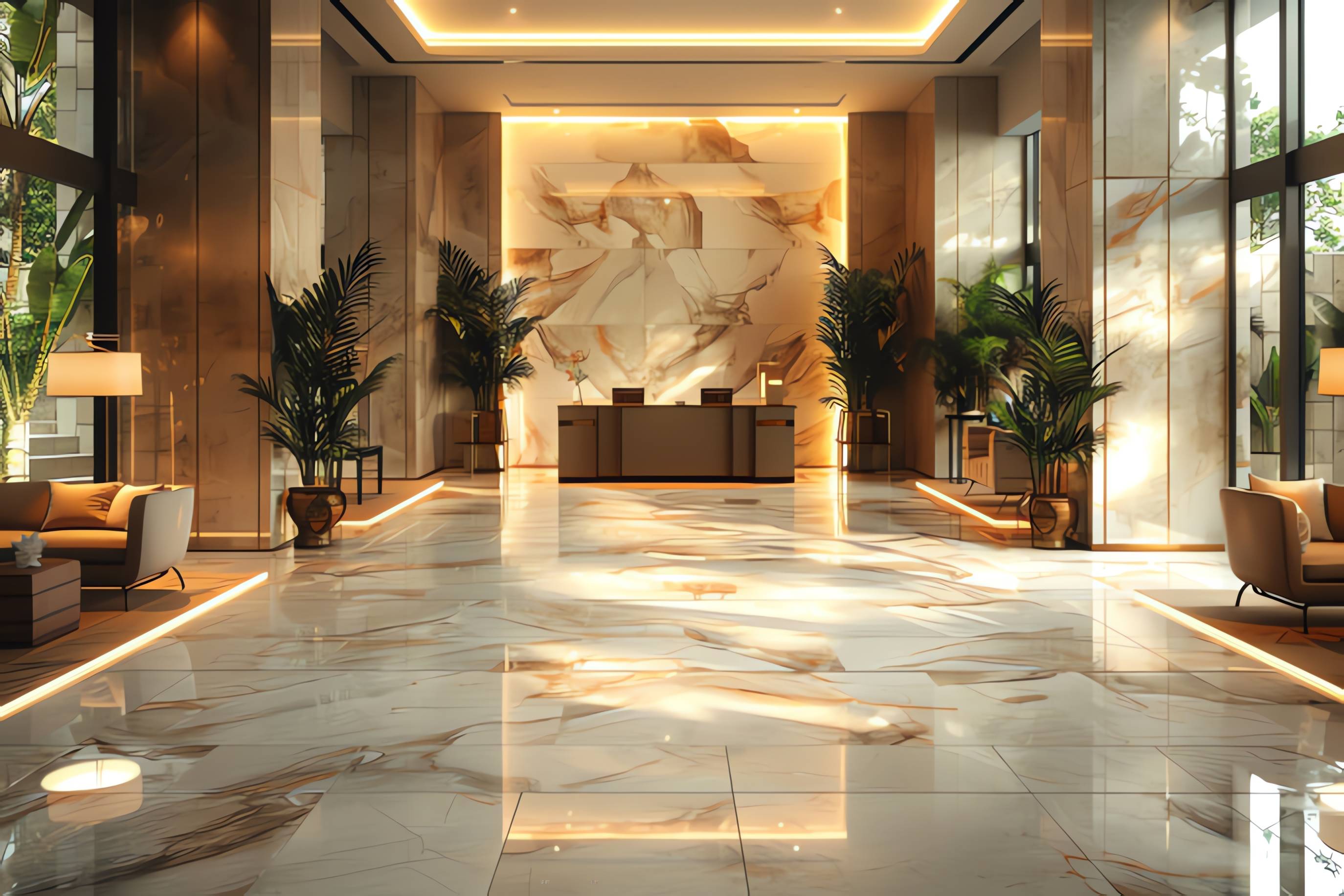 empty hotel lobby
