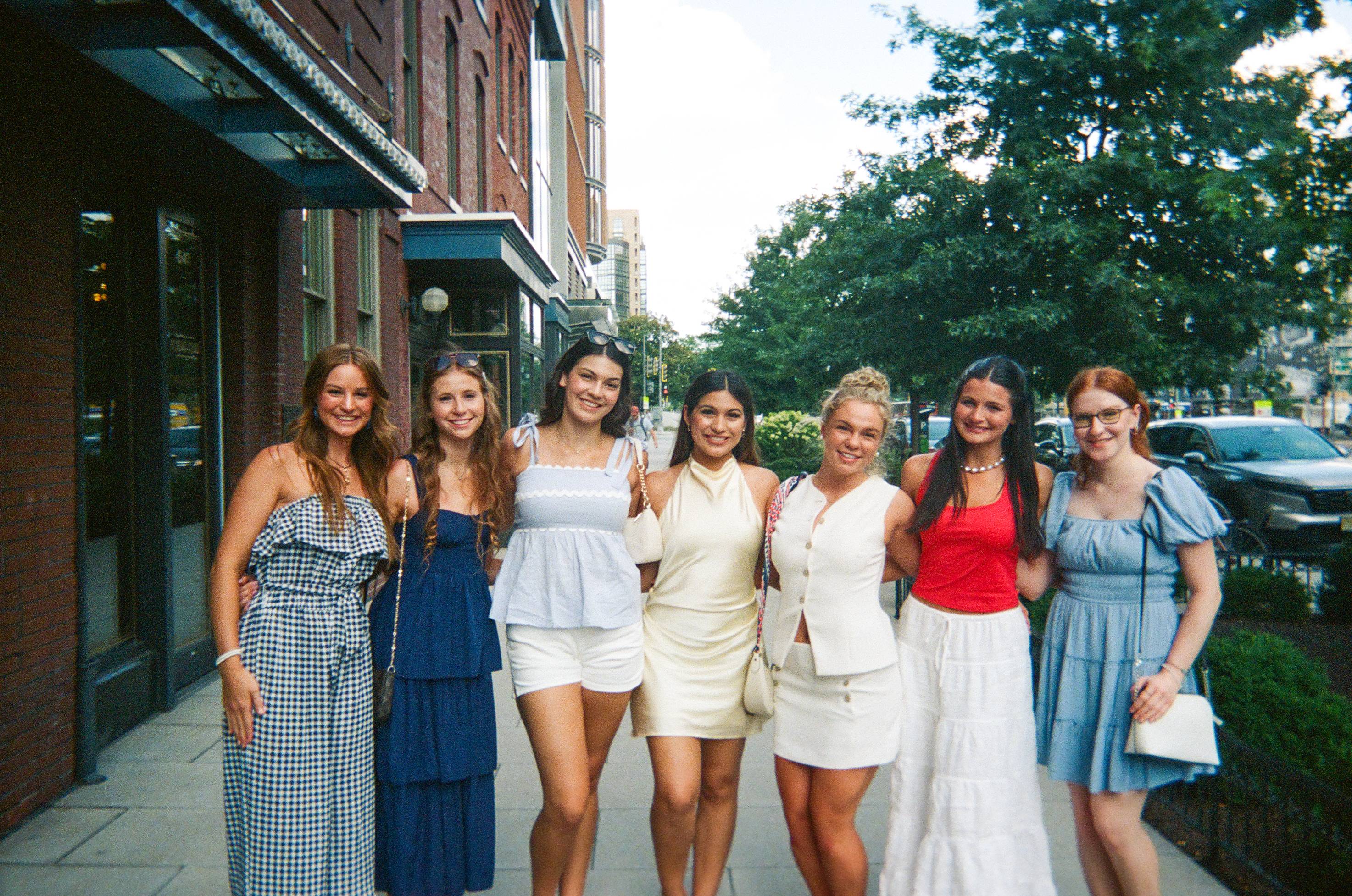 group of students posing outside