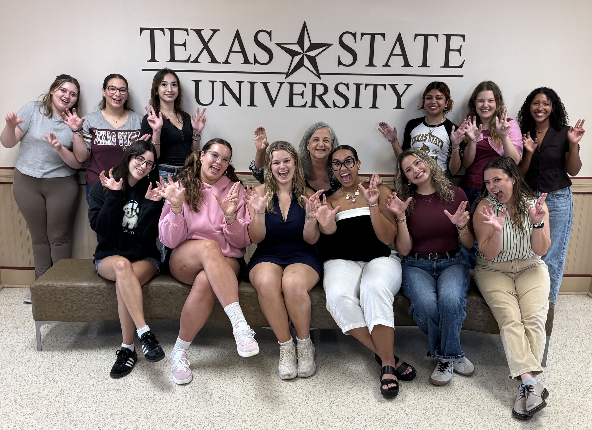 Price with her Texas State Bateman competition teams. 