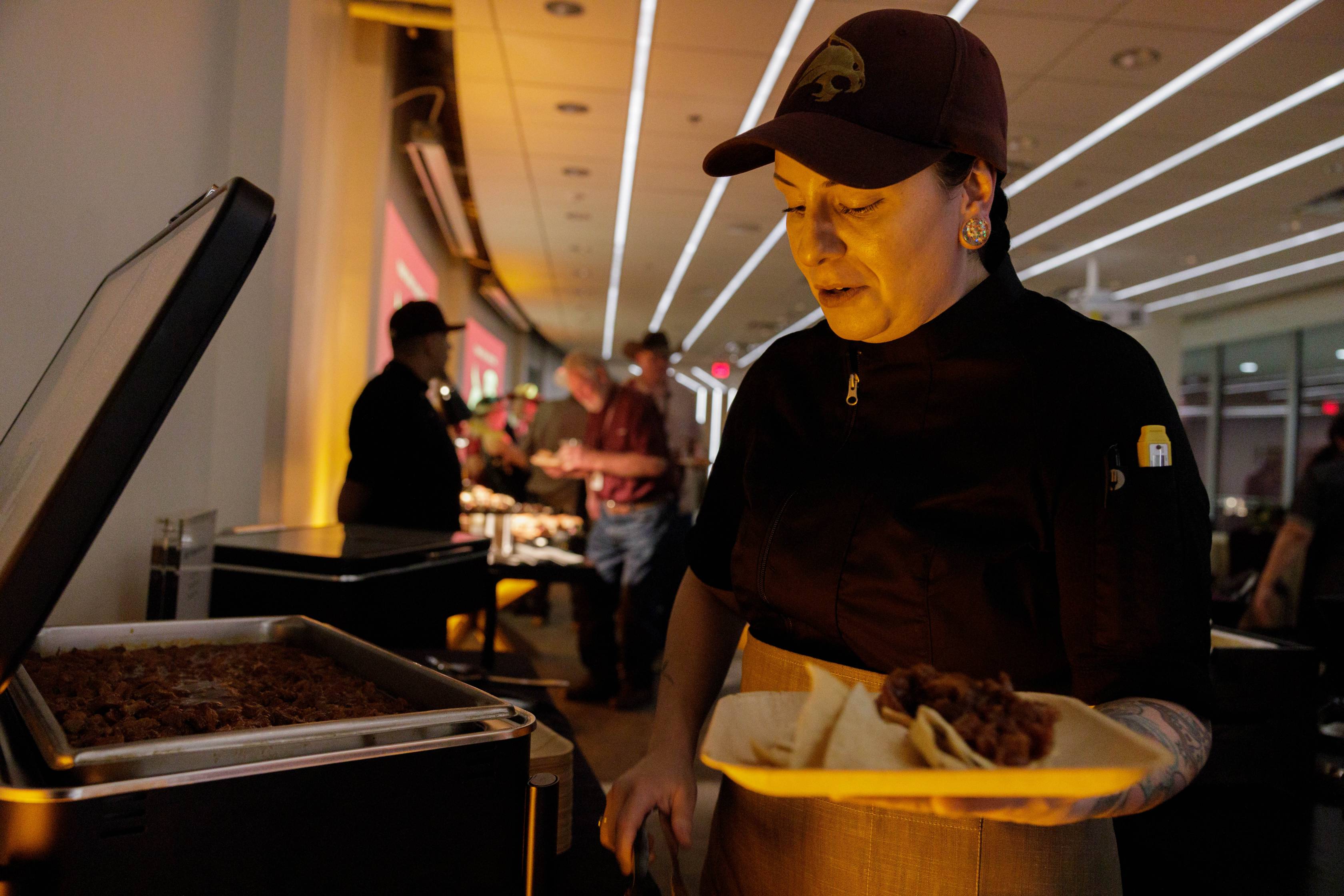 catering professional serving food