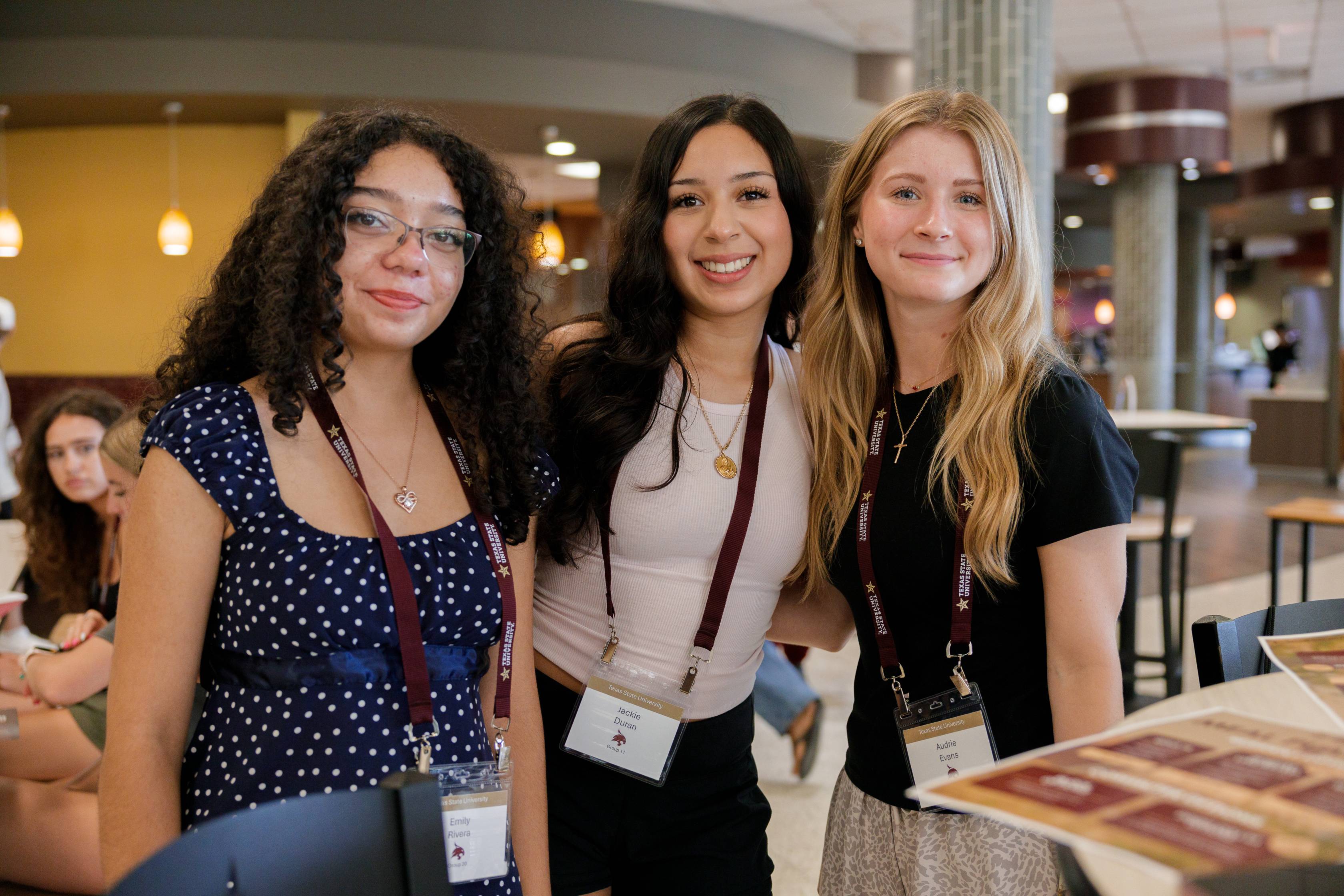 Group of female students at Riverbend at Harris Dining Hall
