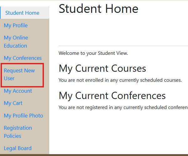 Student Log-In Screen