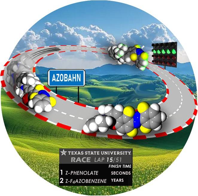 Visual of a racetrack for molecular energy storage