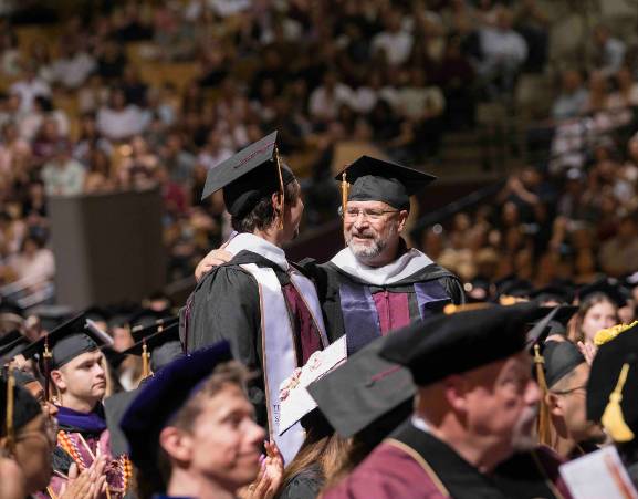 photo of father and son graduates