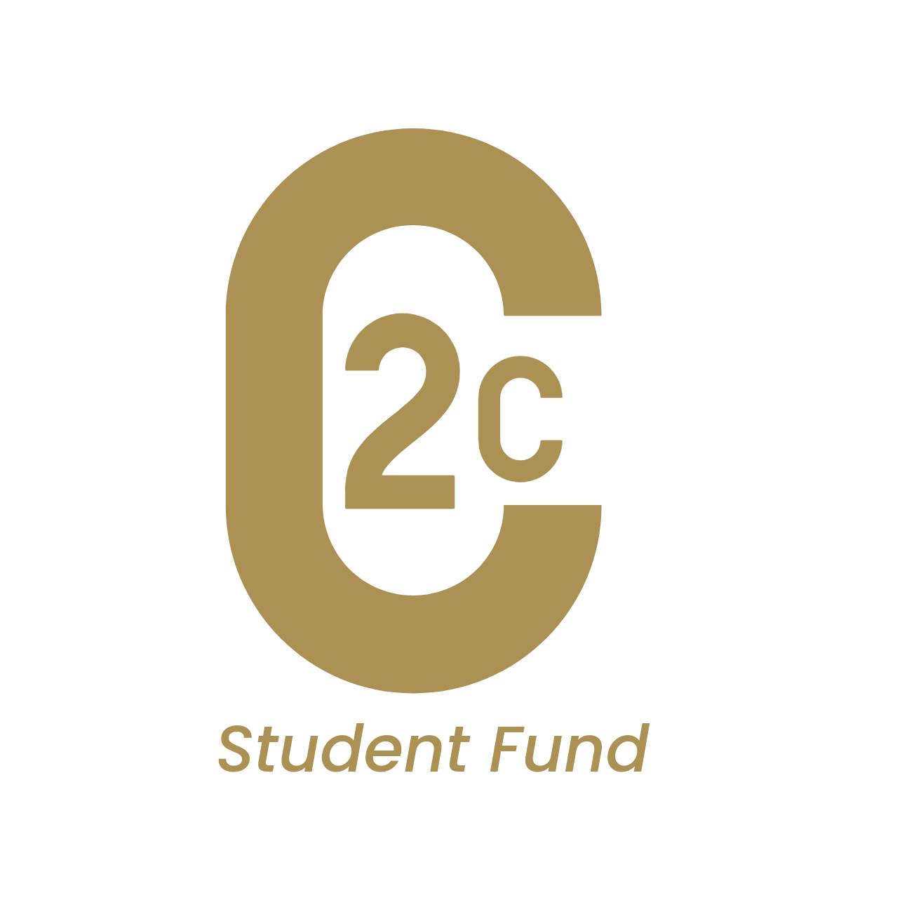 C2C (Campus to Community) Student Fund logo in gold 