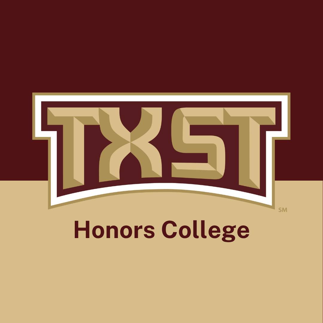 The social avatar for TXST Honors College.