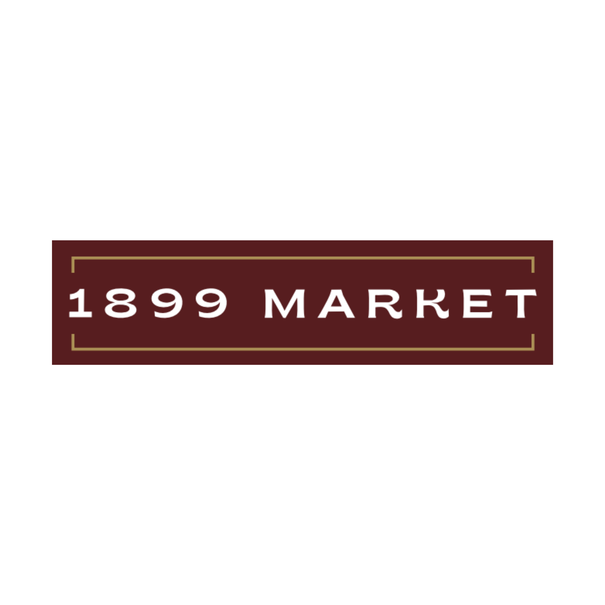 Maroon text logo depicting "1899 Market" 