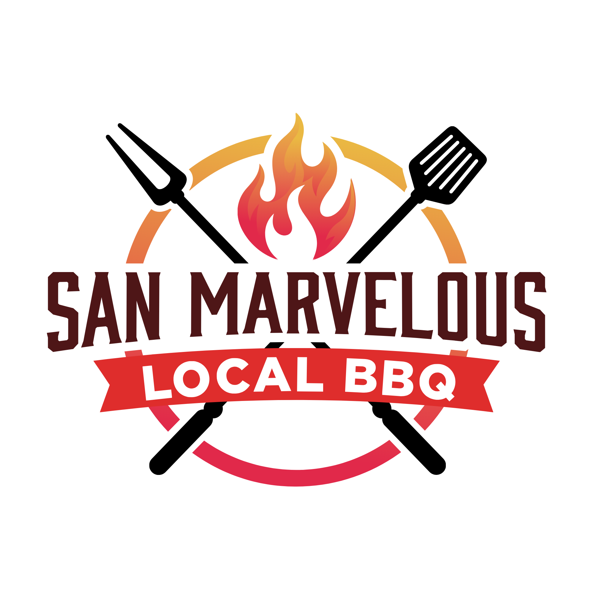 Logo depicting San Marvelous Local BBQ