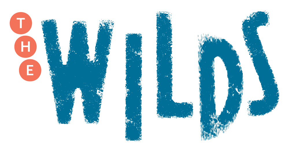 Red and blue text depicting "The Wilds"