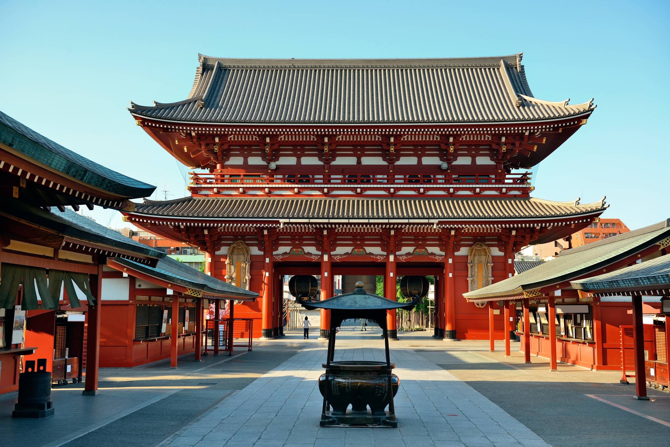 Traditional Japanese shrine in daylight