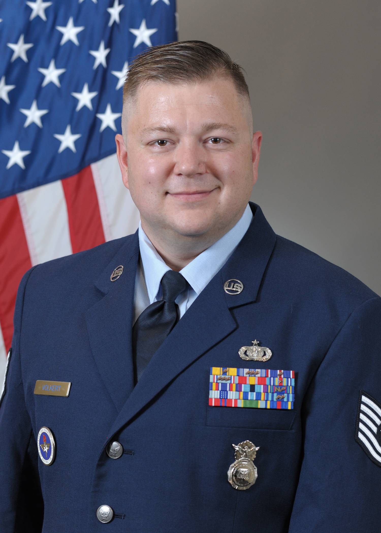 TSgt Volkert entered the USAF in April 2010 and graduated as a Security Forces Apprentice in Sep 2010.  Throughout his career, he has served in a variety of operational and leadership positions across seven installations and two deployments.

His experience within Security Forces includes Law Enforcement and Security Operations, serving as the NCOIC of Security Forces Training, Convey Squad Leader, Unit Deployment manager, and NCOIC of Physical Security.  Through this assignments, TSgt Volkert has developed extensive experience in security operations, training deployment management, force protection and NCO leadership.