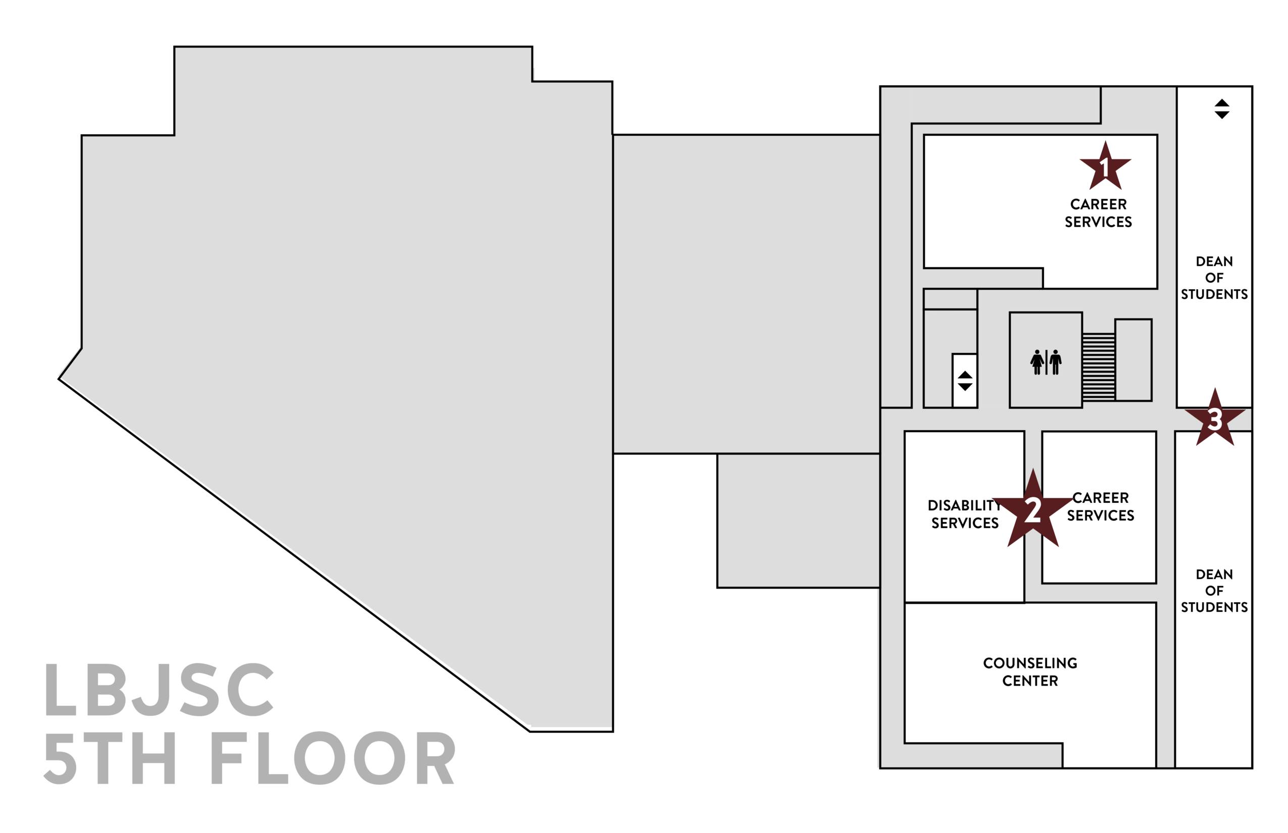 map of lbjsc 5th floor