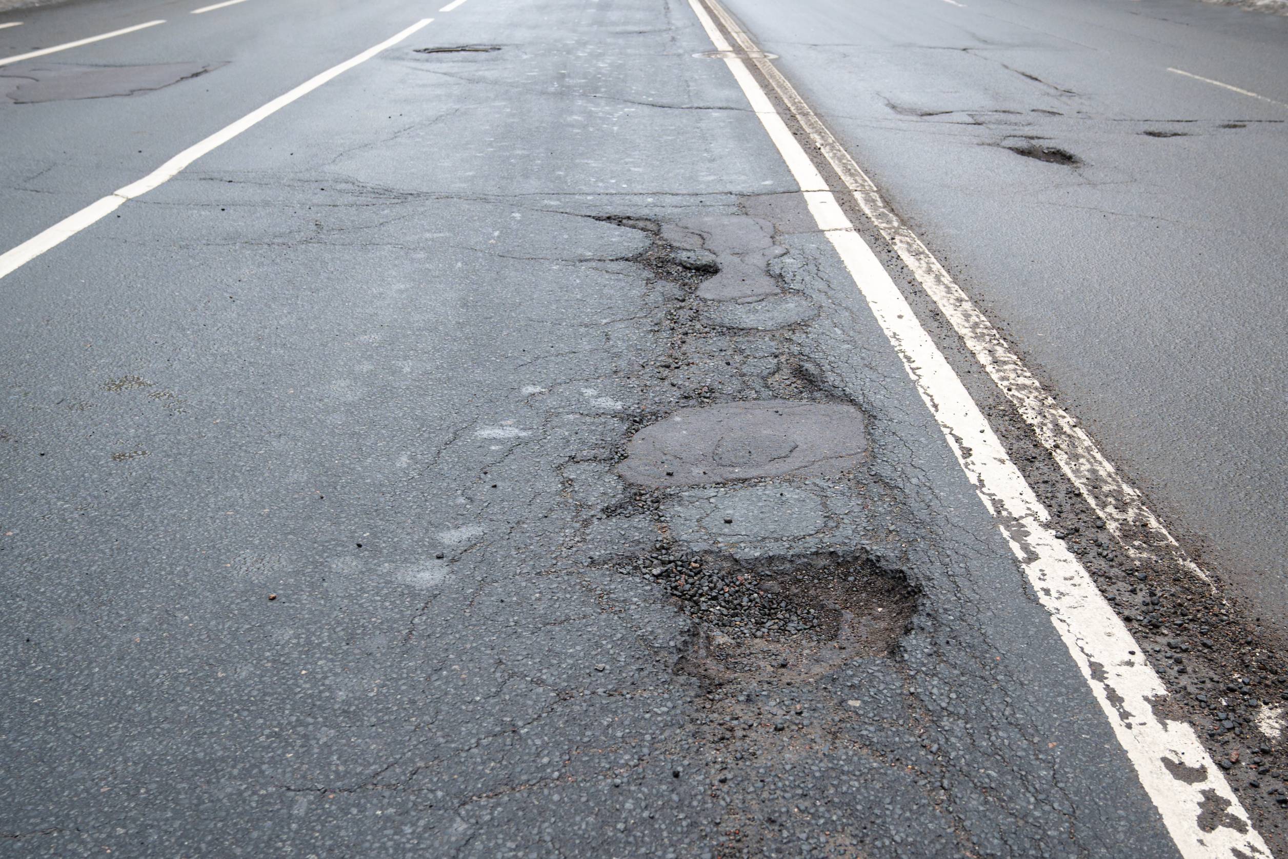 pothole in middle of road