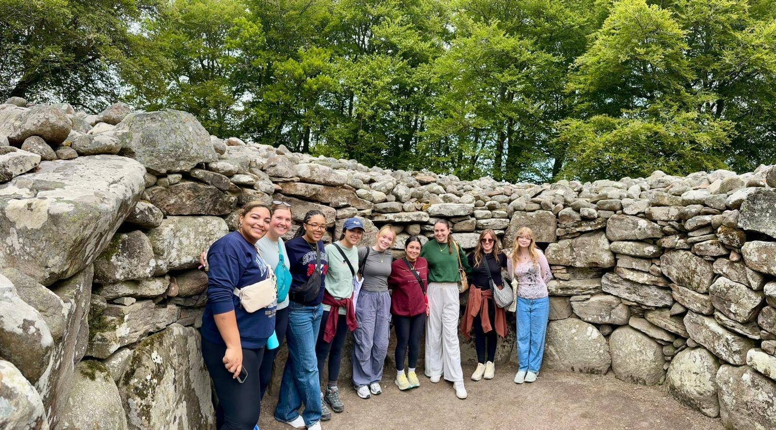 Students at Clava Cairns