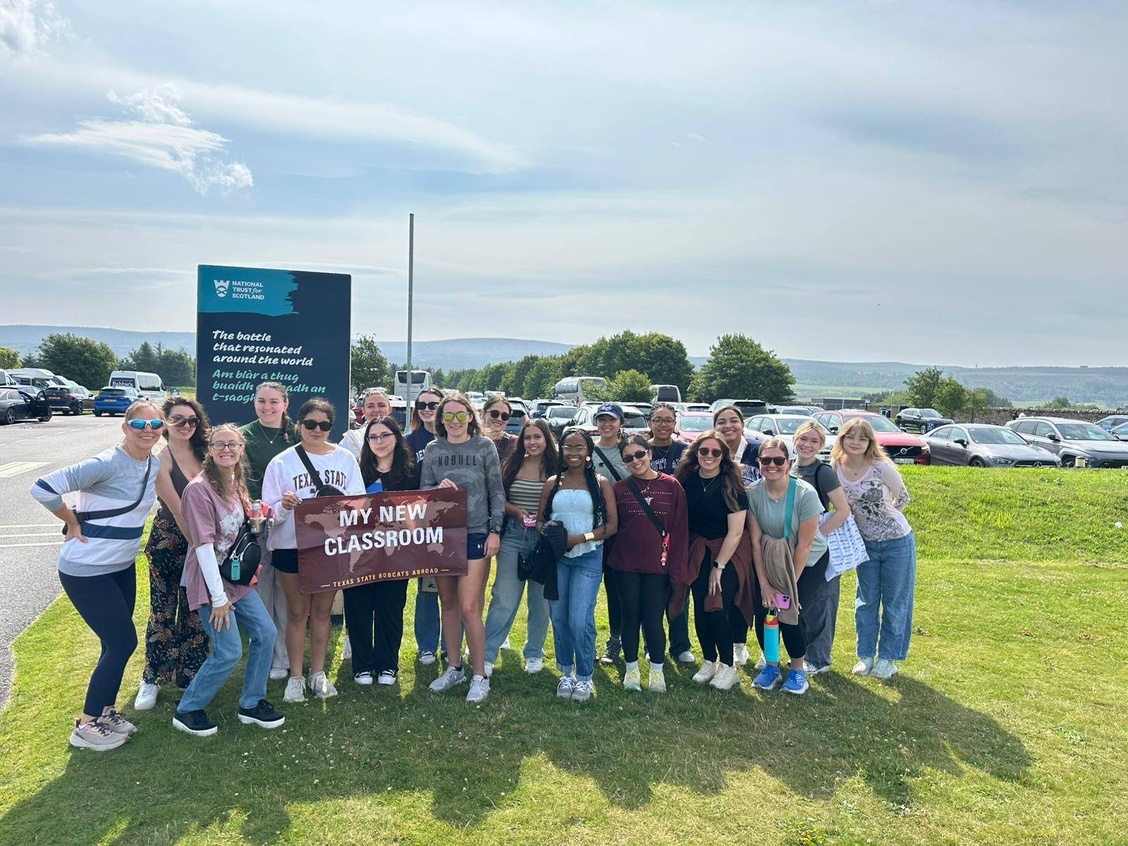 Students at Culloden Battlefield
