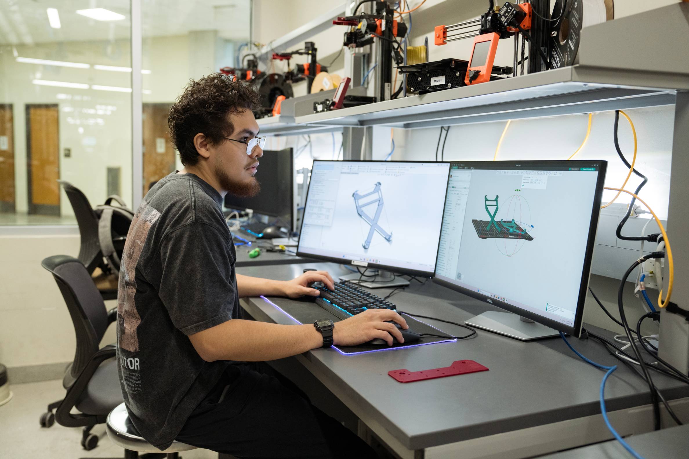 Student working on a computer