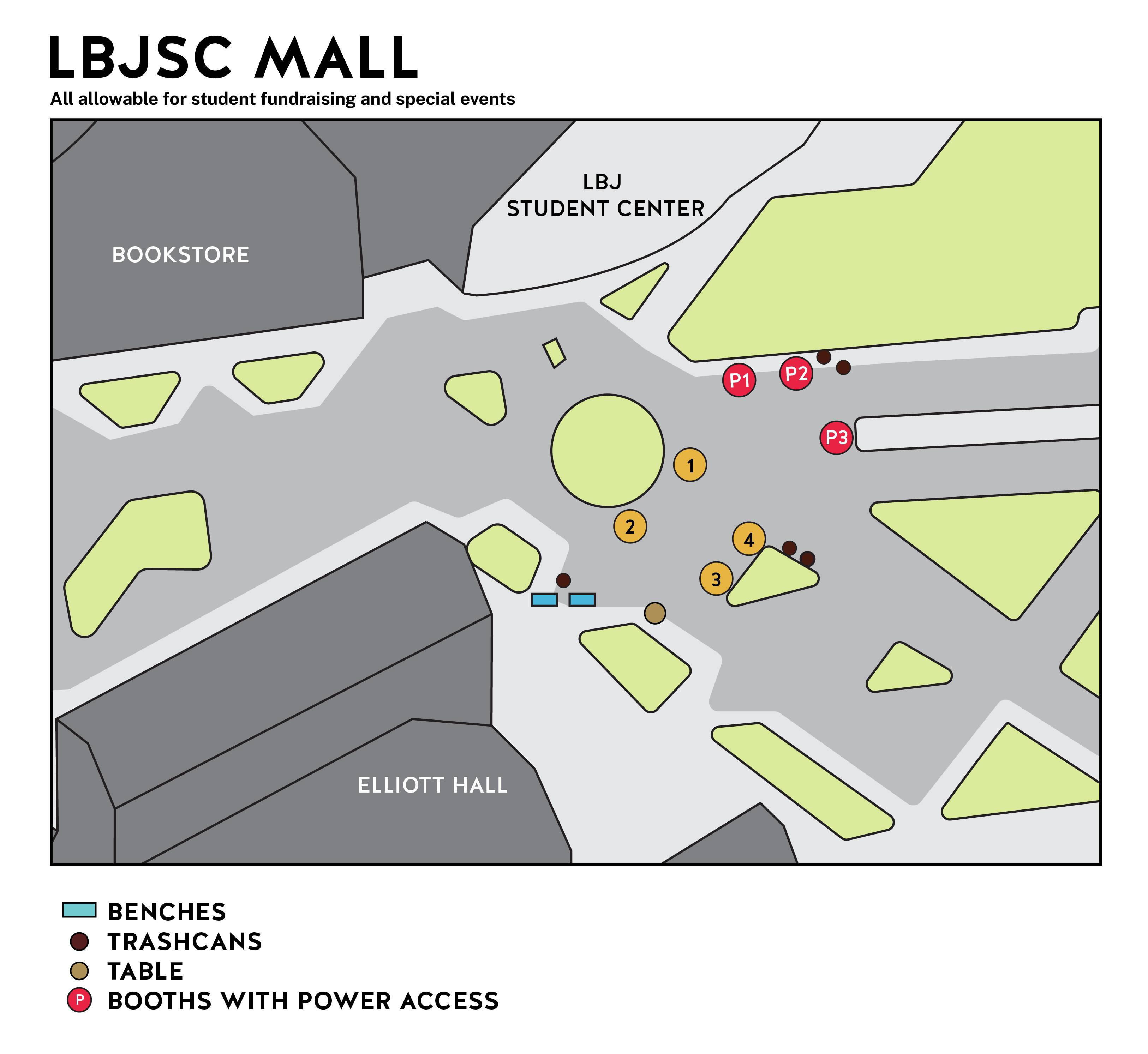 Map of LBJSC Mall 