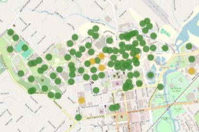 map of TXST showing network health