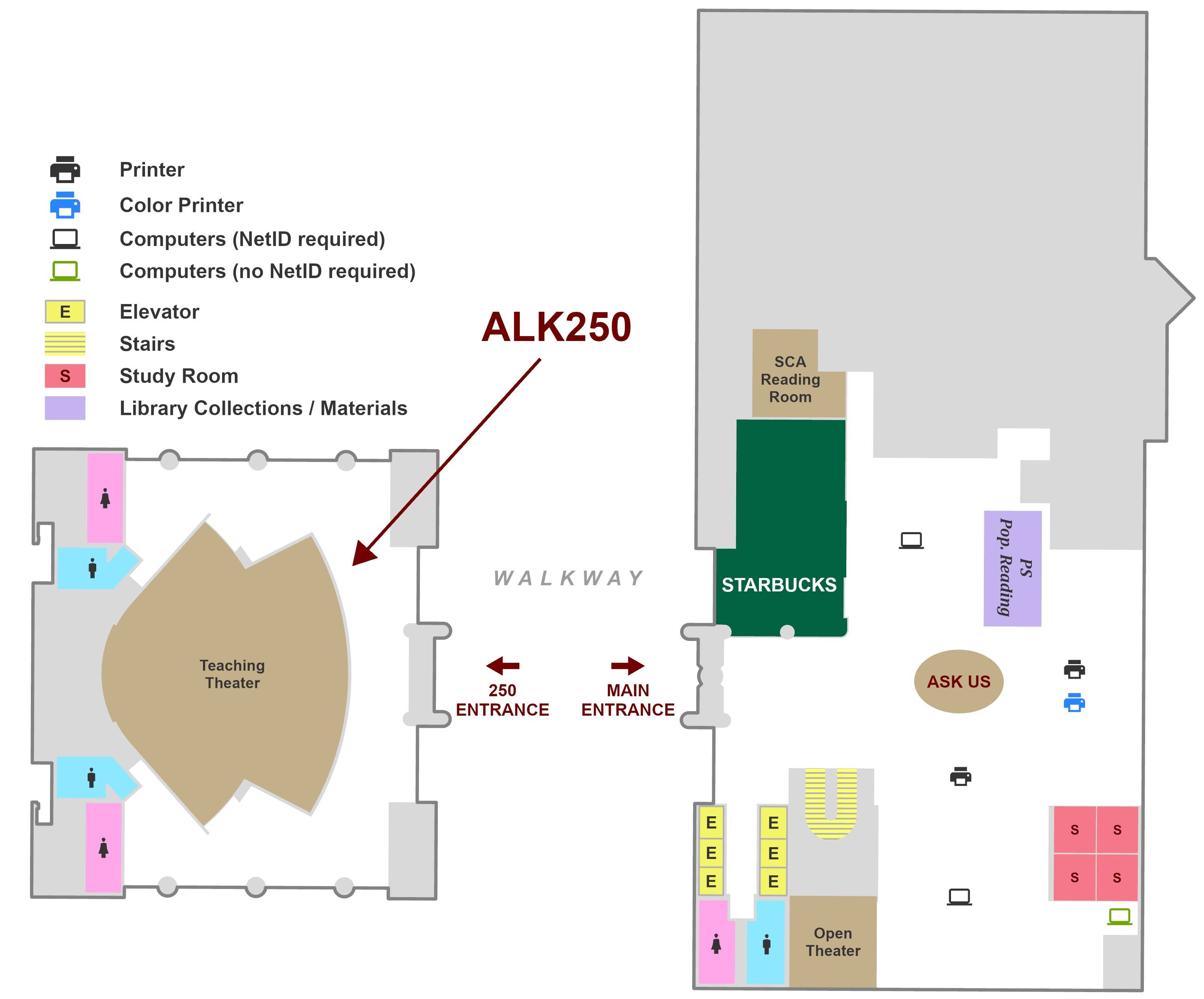Alkek Library second floor map