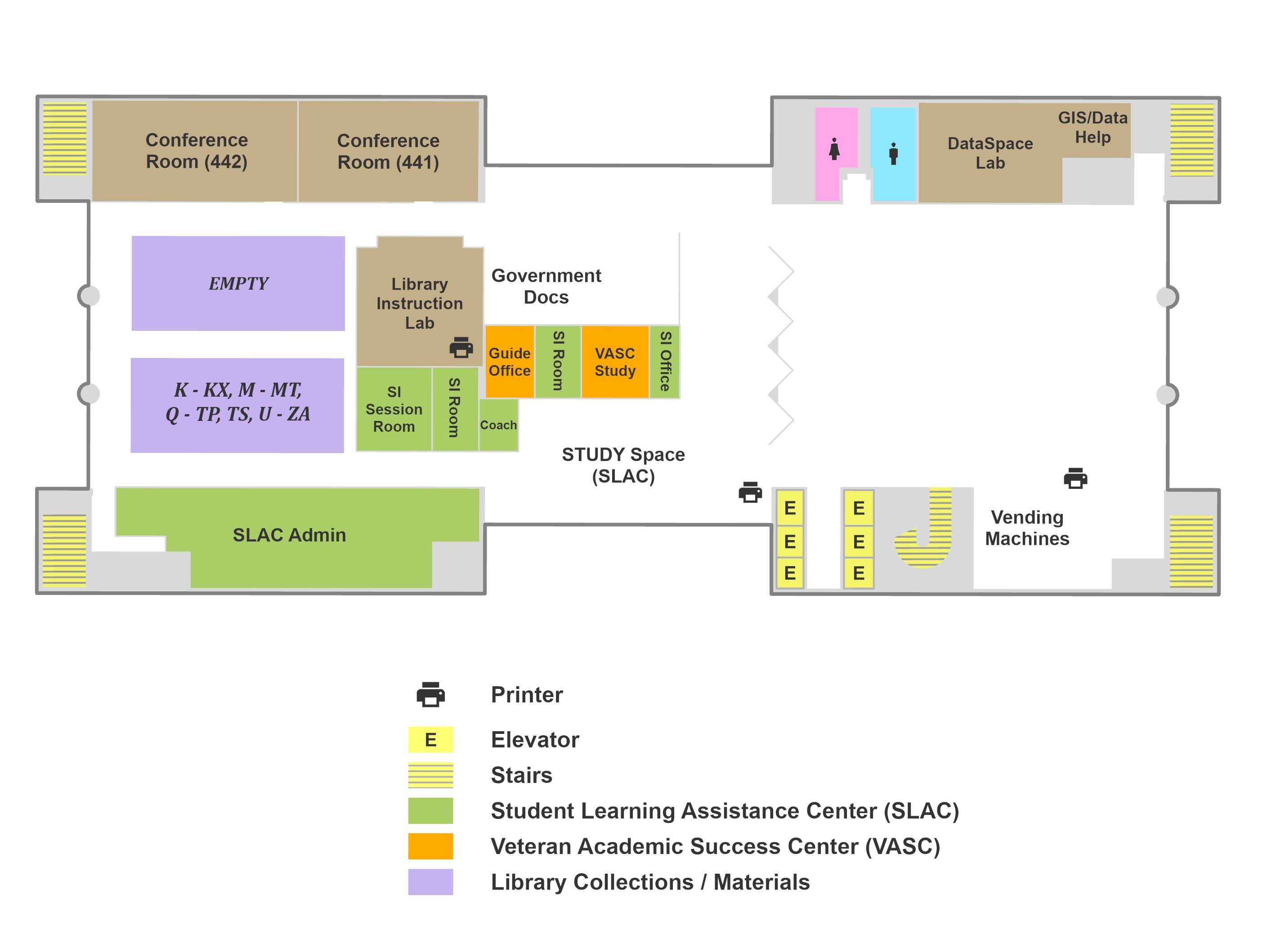 Alkek Library fourth floor map