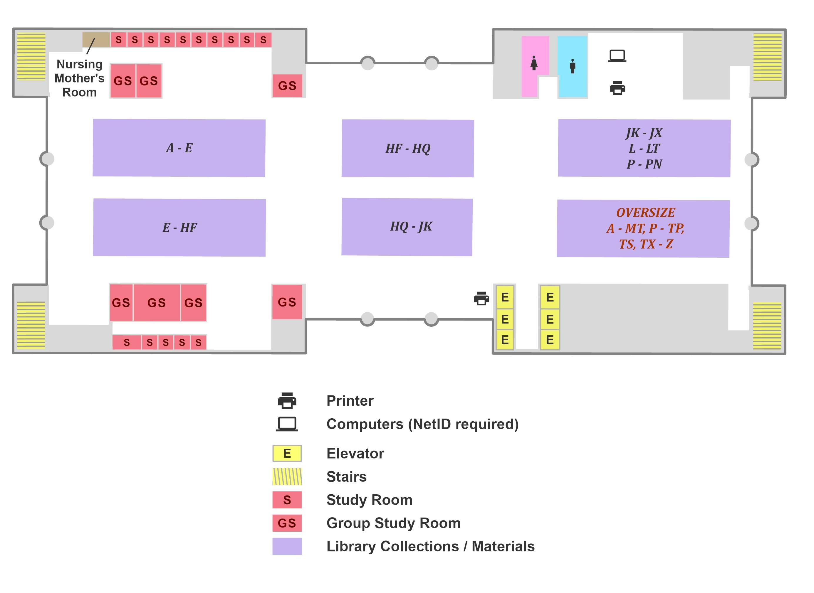Alkek Library fifth floor map
