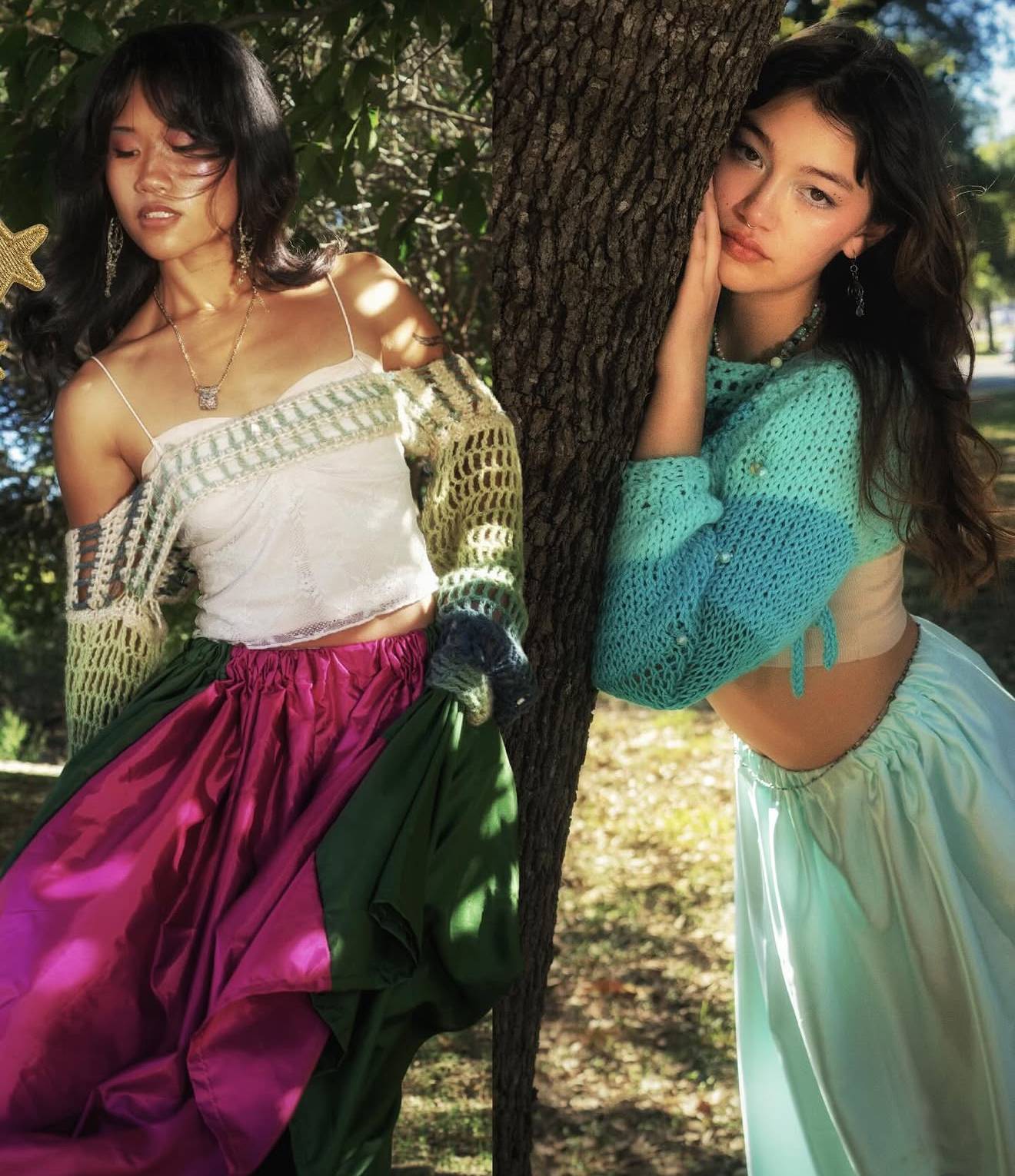 model's posing outdoors