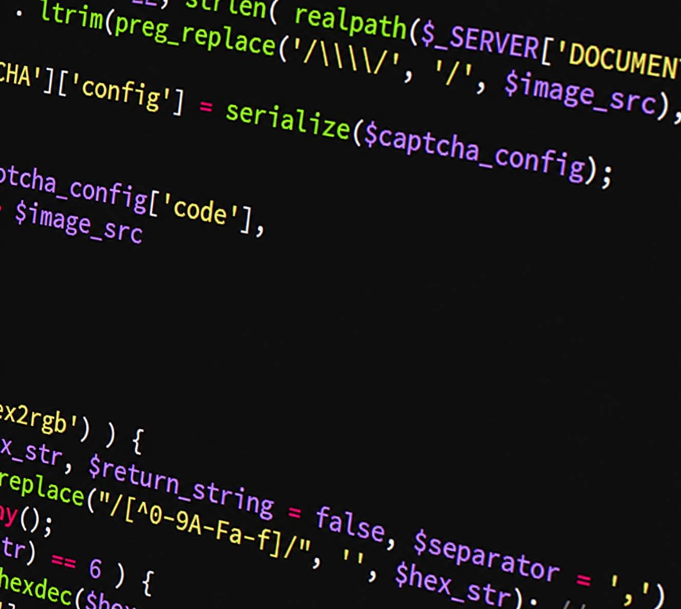 A computer screen with code