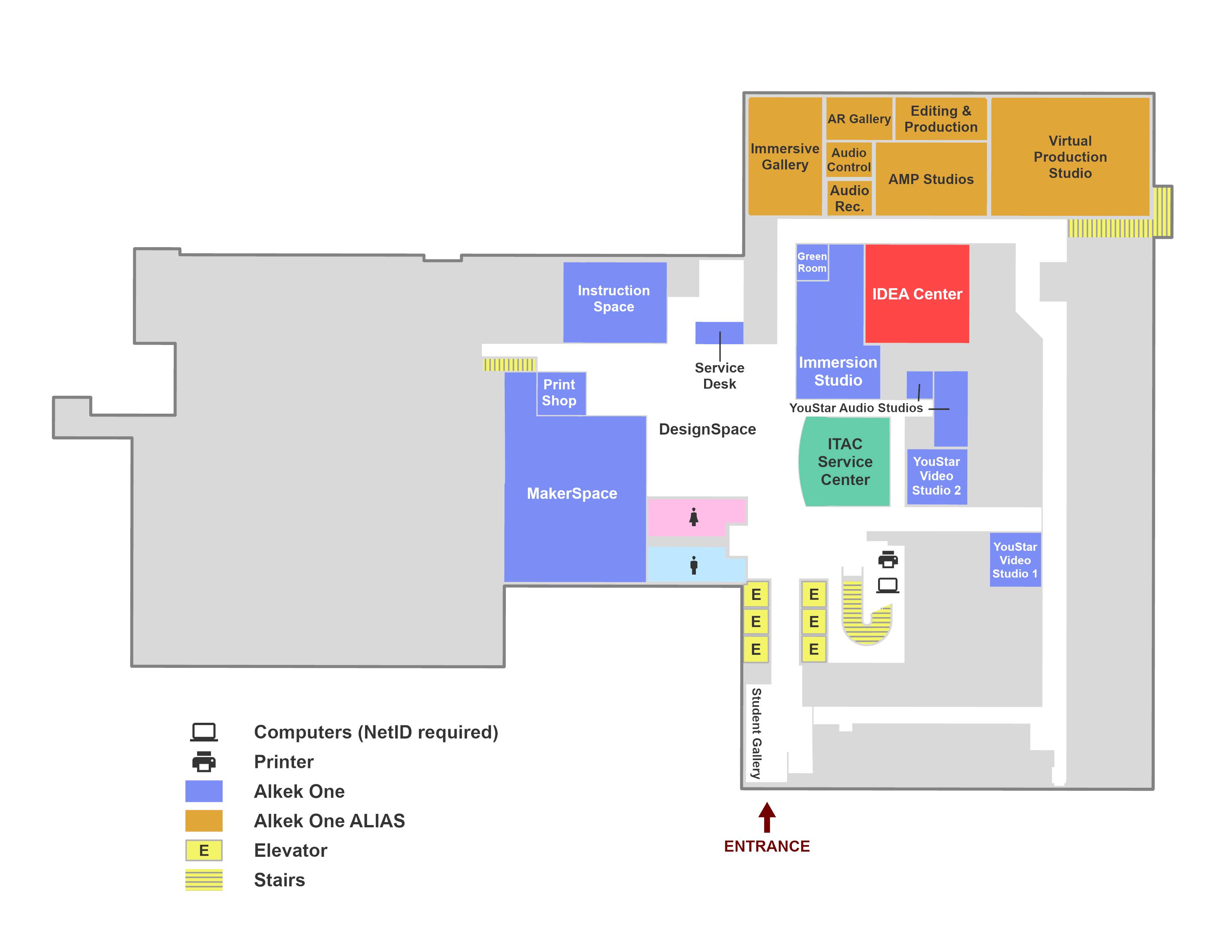 Alkek Library first floor map