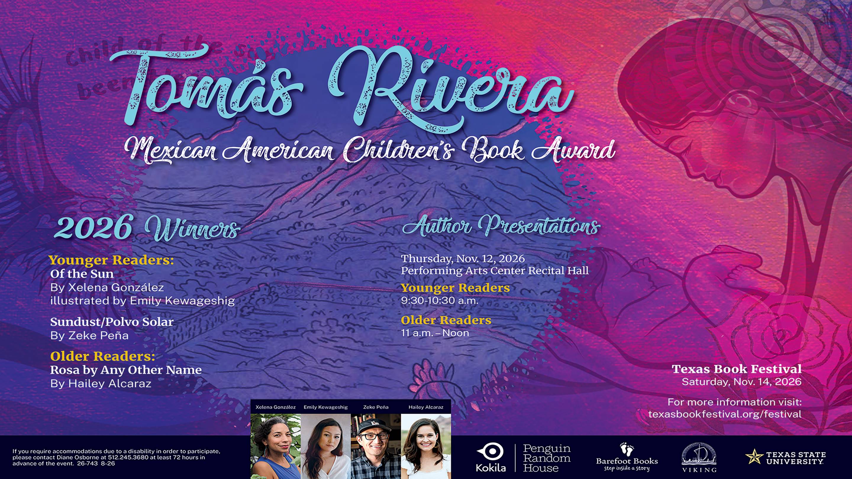 Tomas Rivera 2026 Book Winners