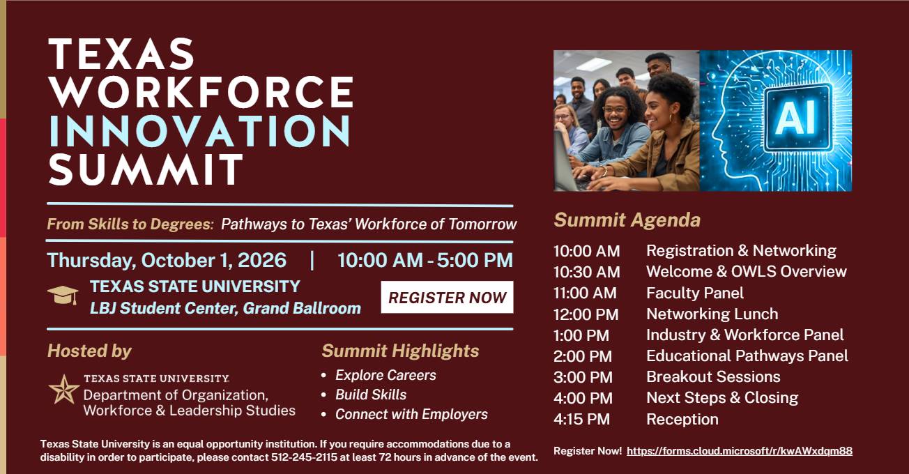 texas workforce innovation summit flyer