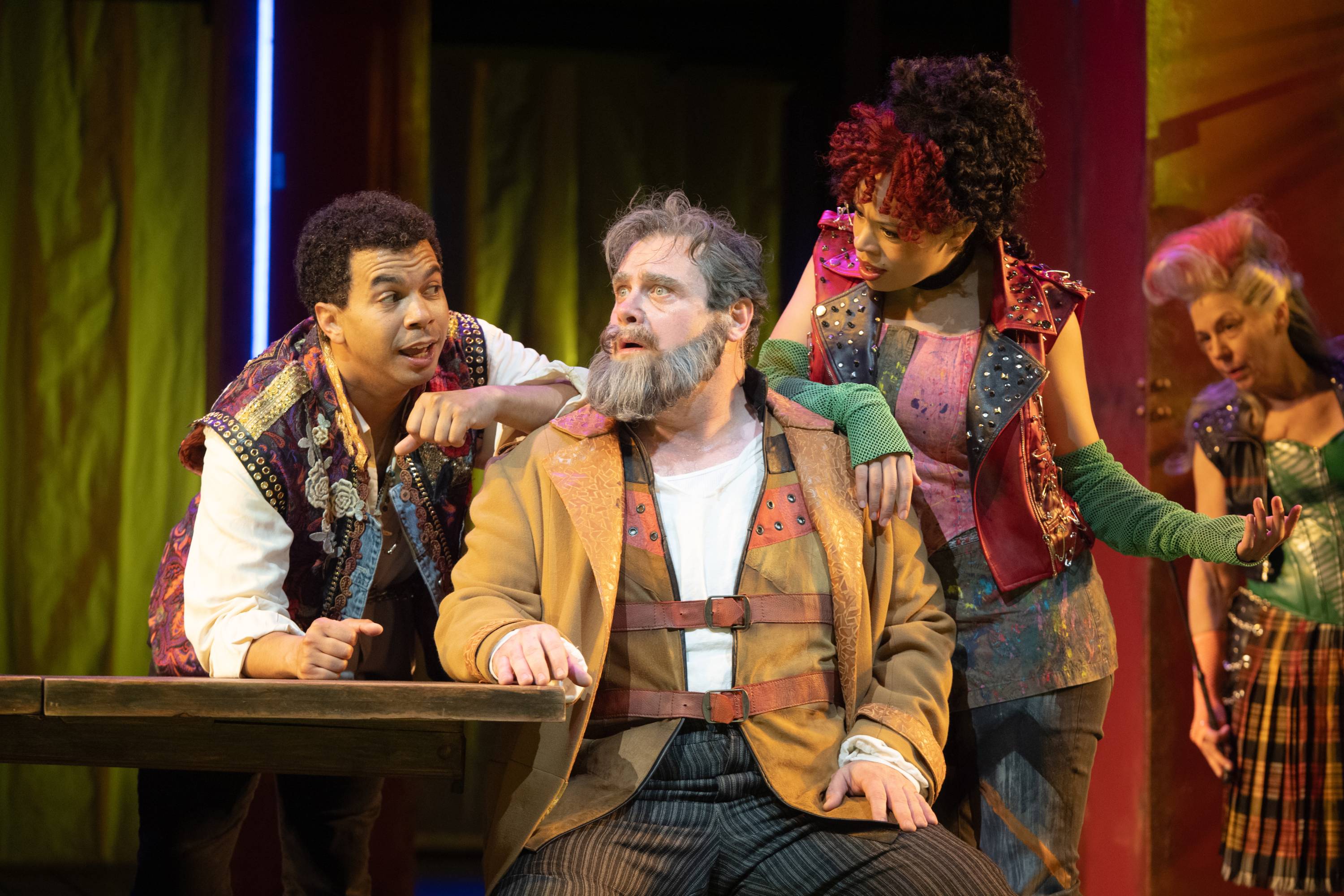 two men acting out a scene on stage