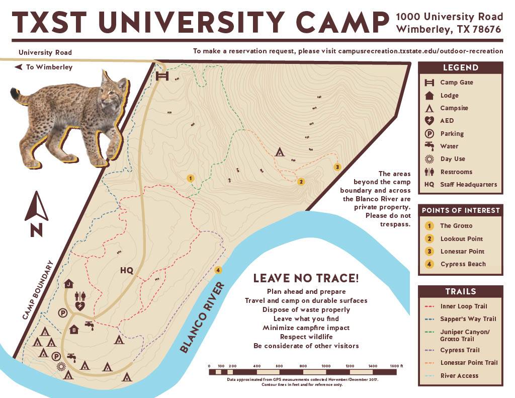 TXST University Camp Map