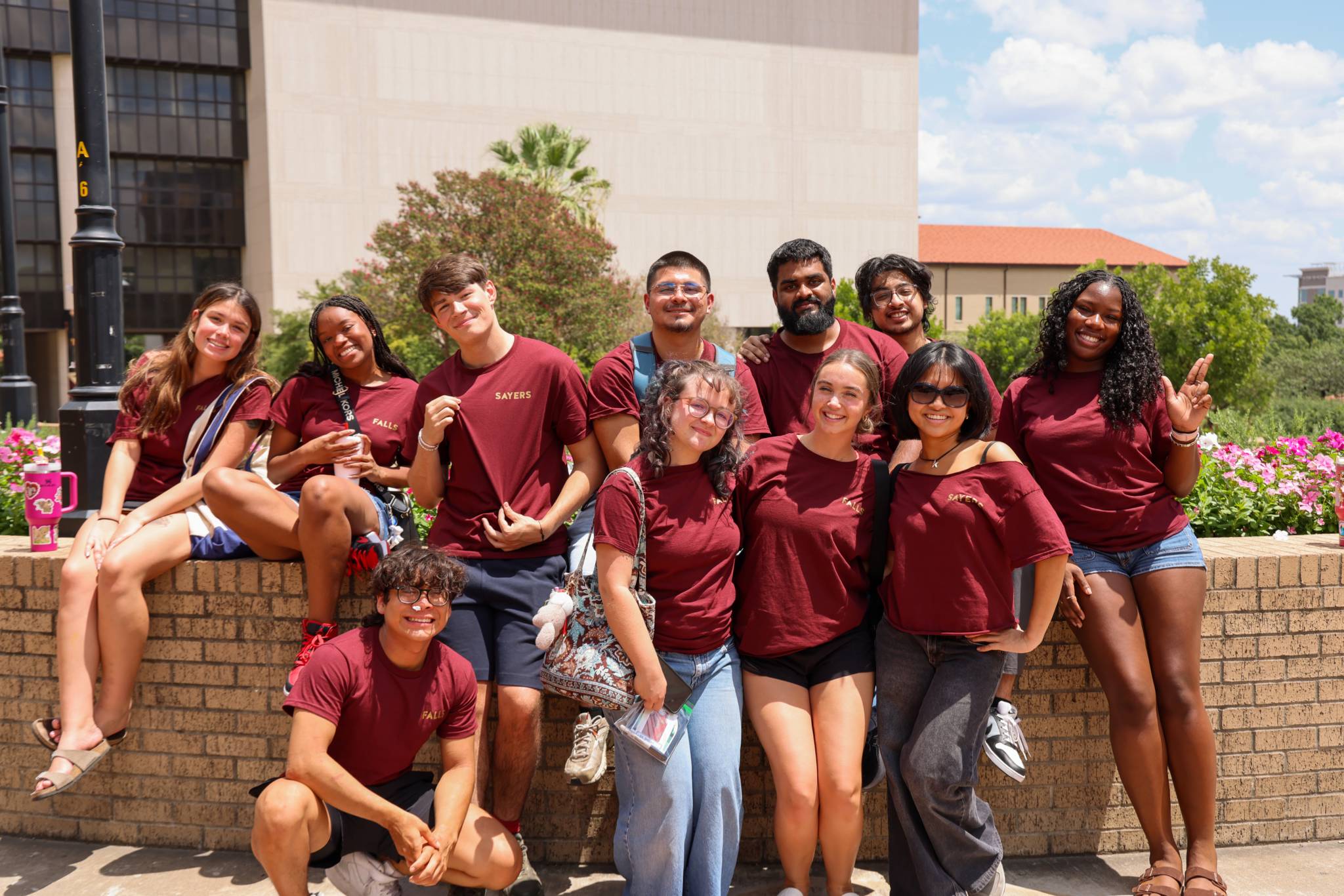 Group of RAs outside at LBJSC Mall.