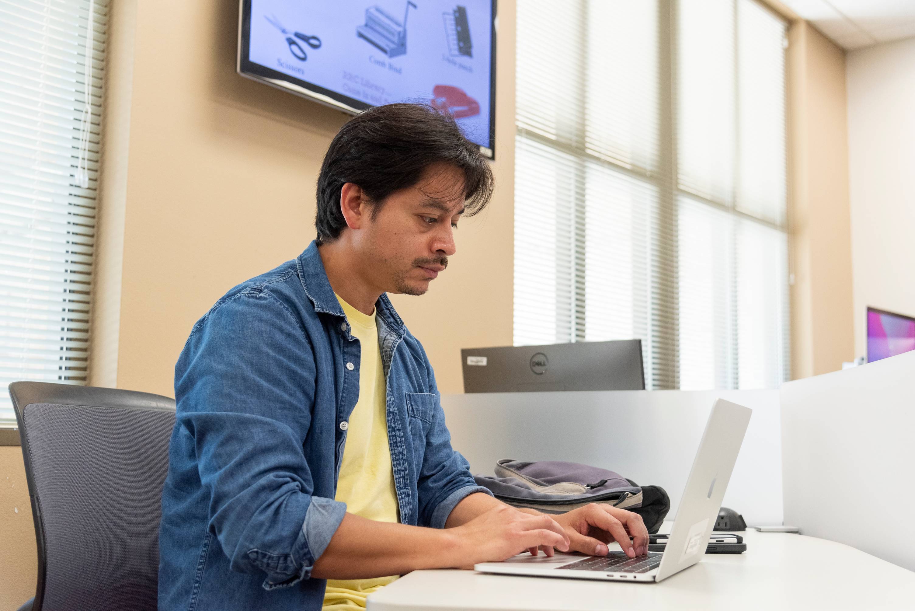 a student working on their computer