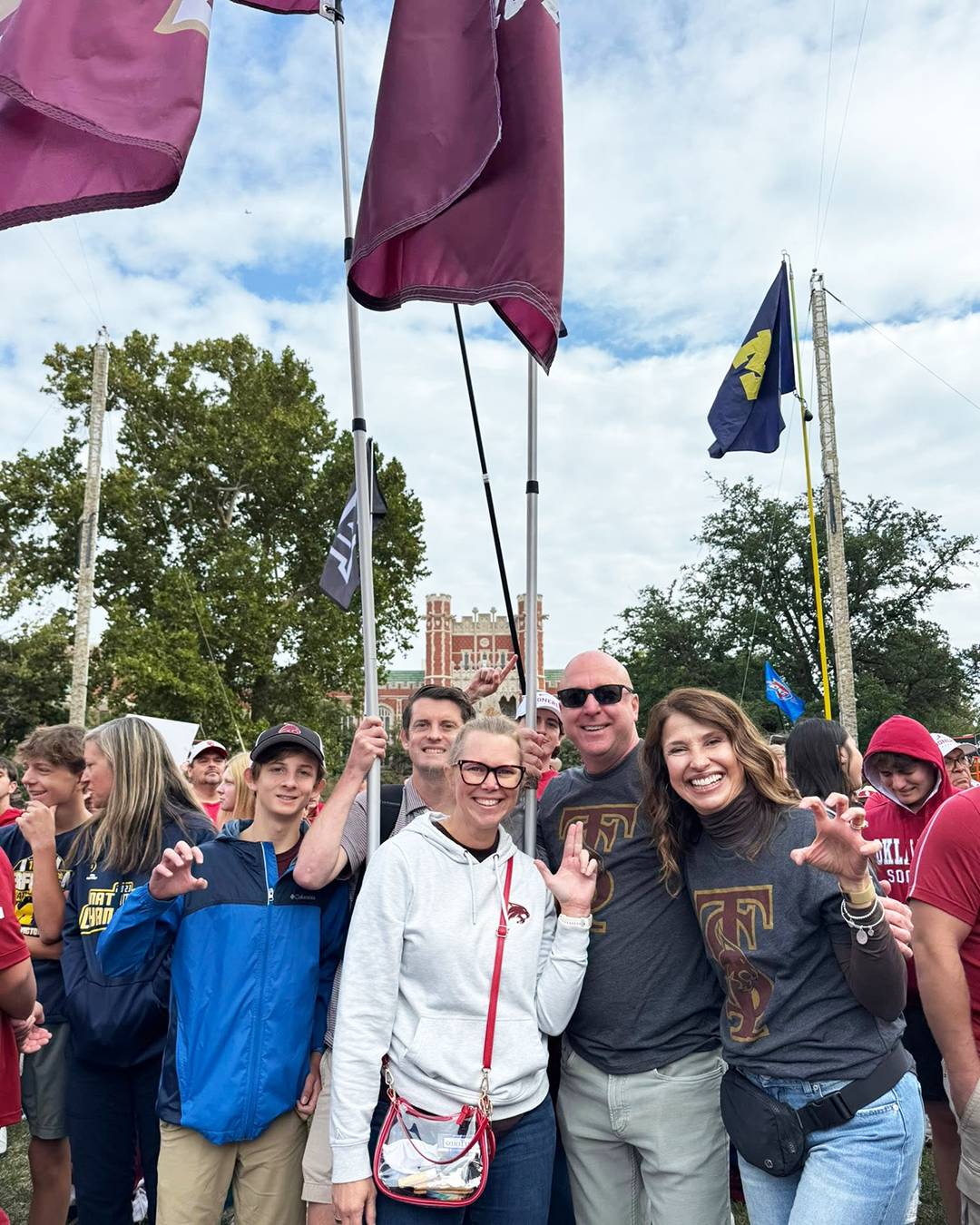 Group of Bobcat fans at a College Game Day event