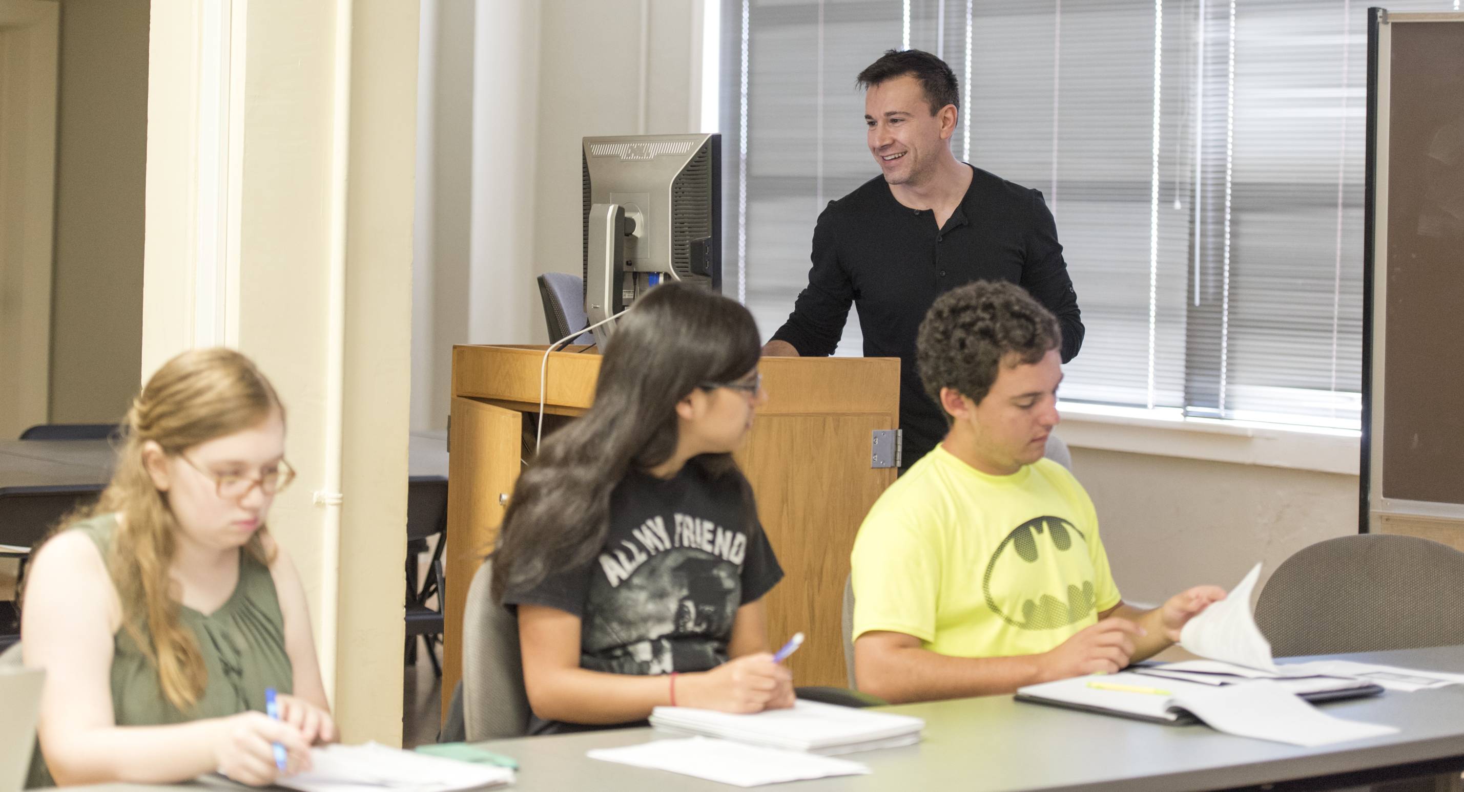 Teacher and students