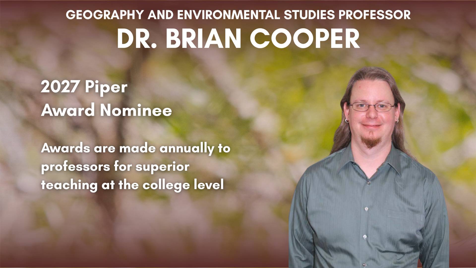 Dr. Brian Cooper Award