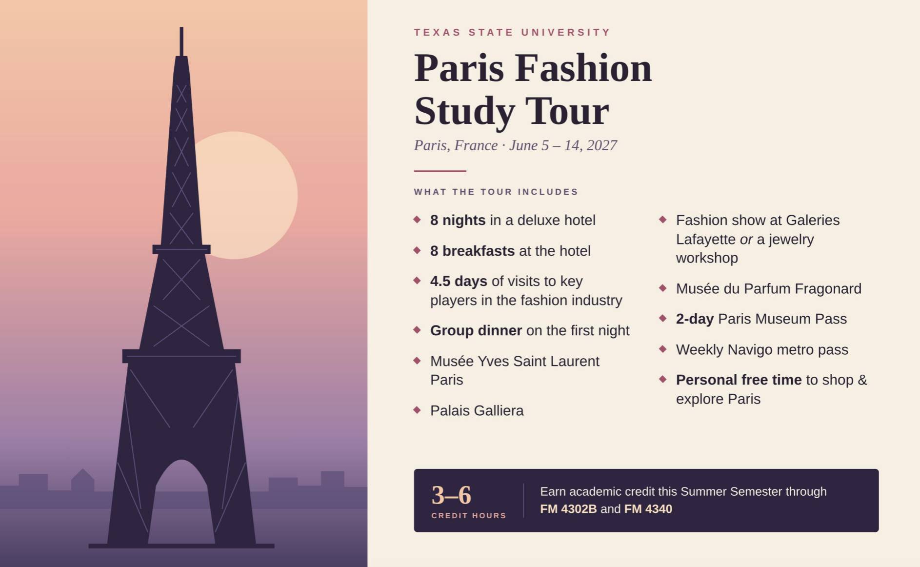 Paris Study Tour Information