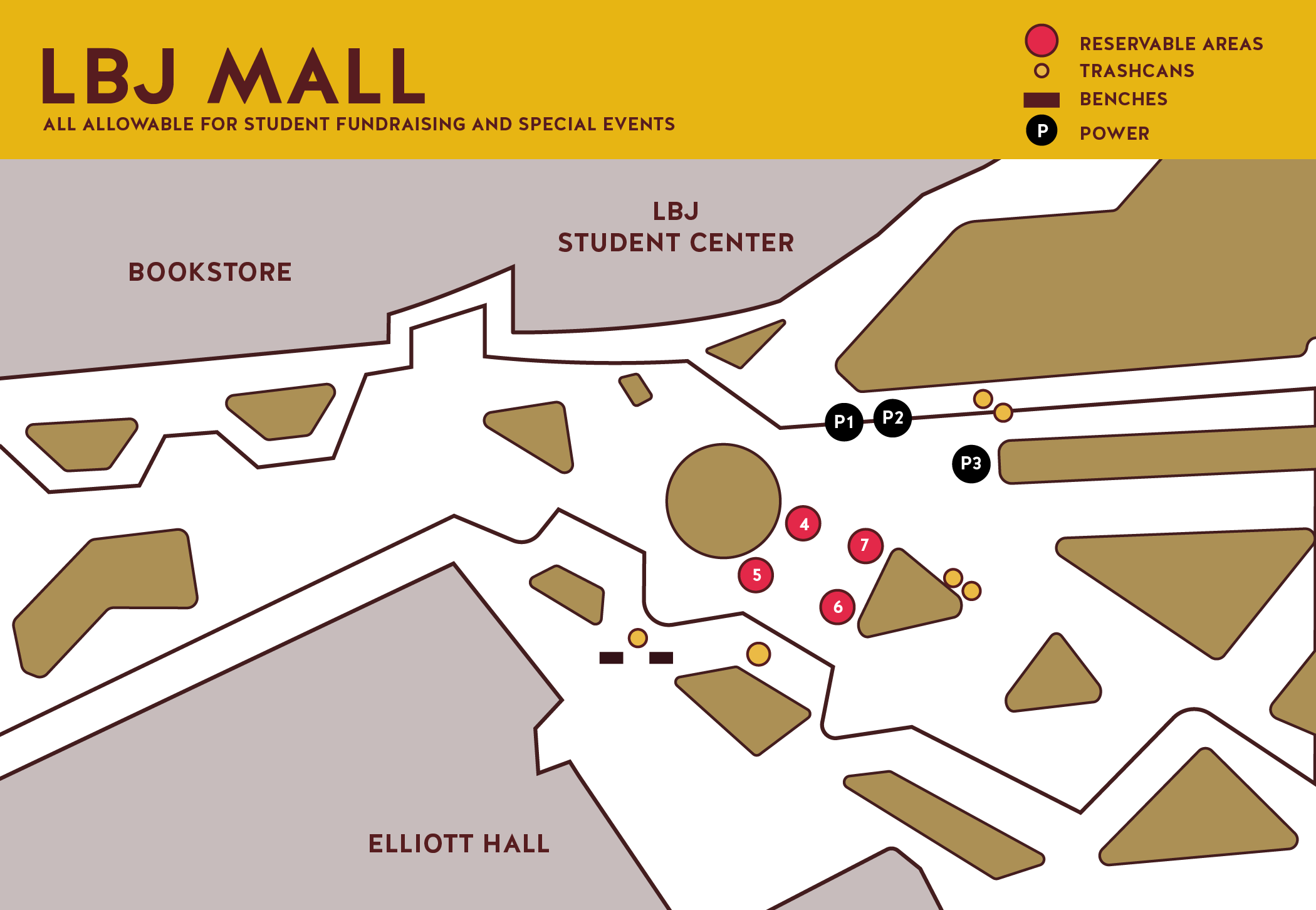 Map of LBJSC Mall 