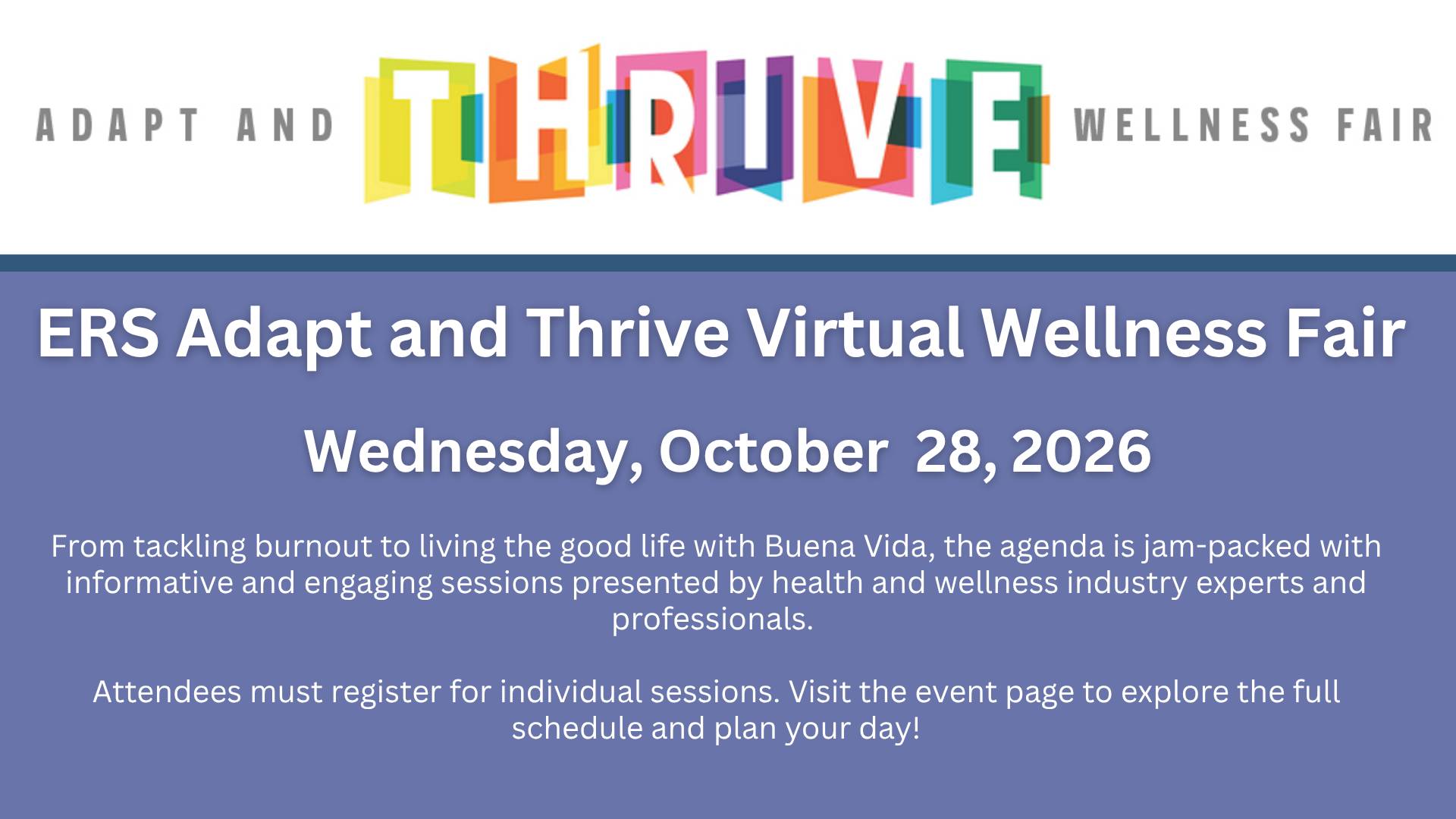 ers adapt & thrive virtual wellness fair