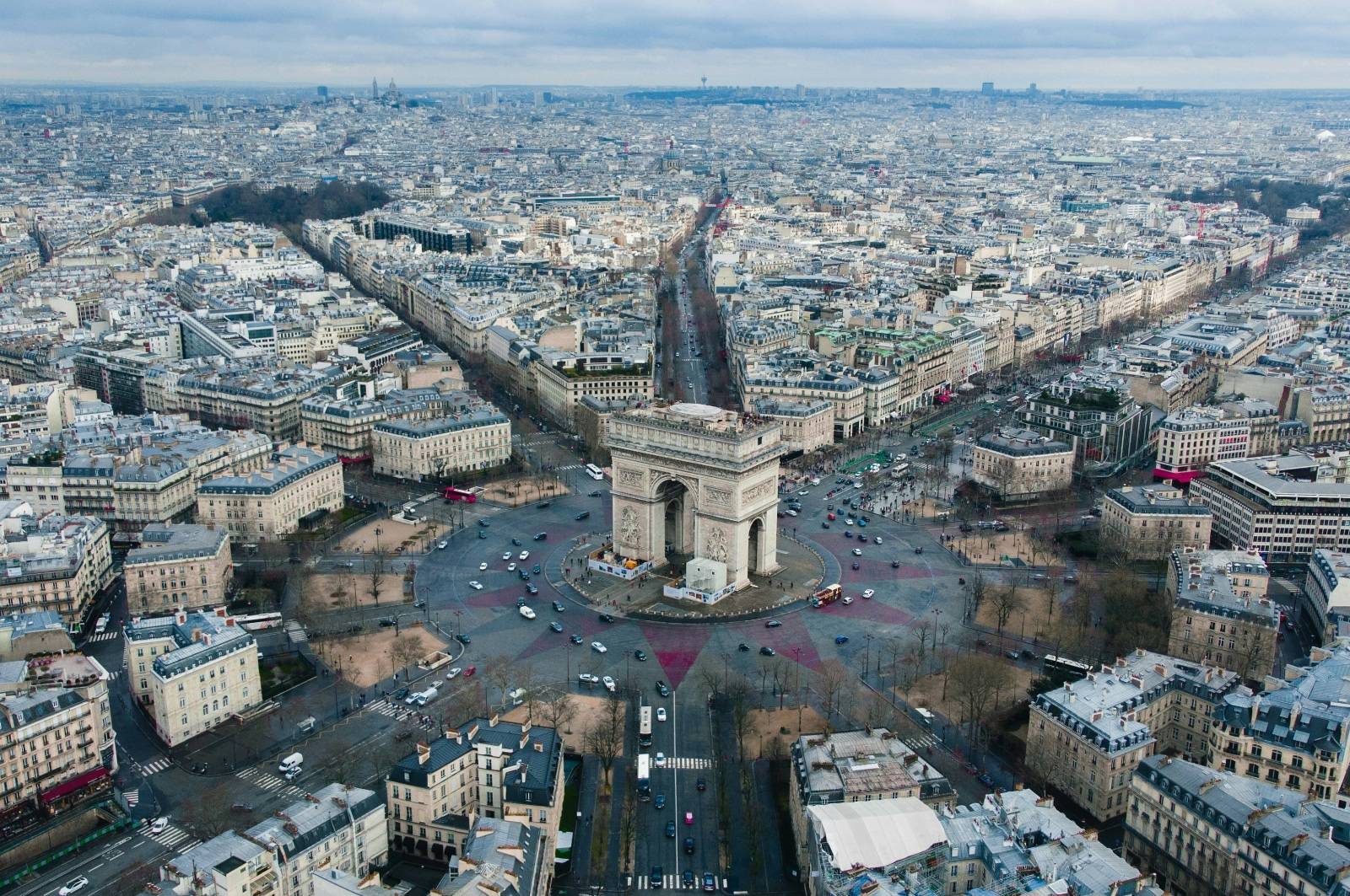 Overhead view of Paris