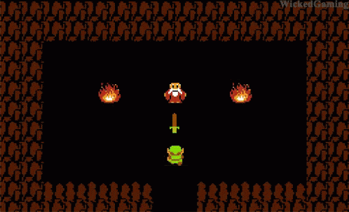 Original NES Zelda it&squot;s dangerous to go alone, take this (a sword)