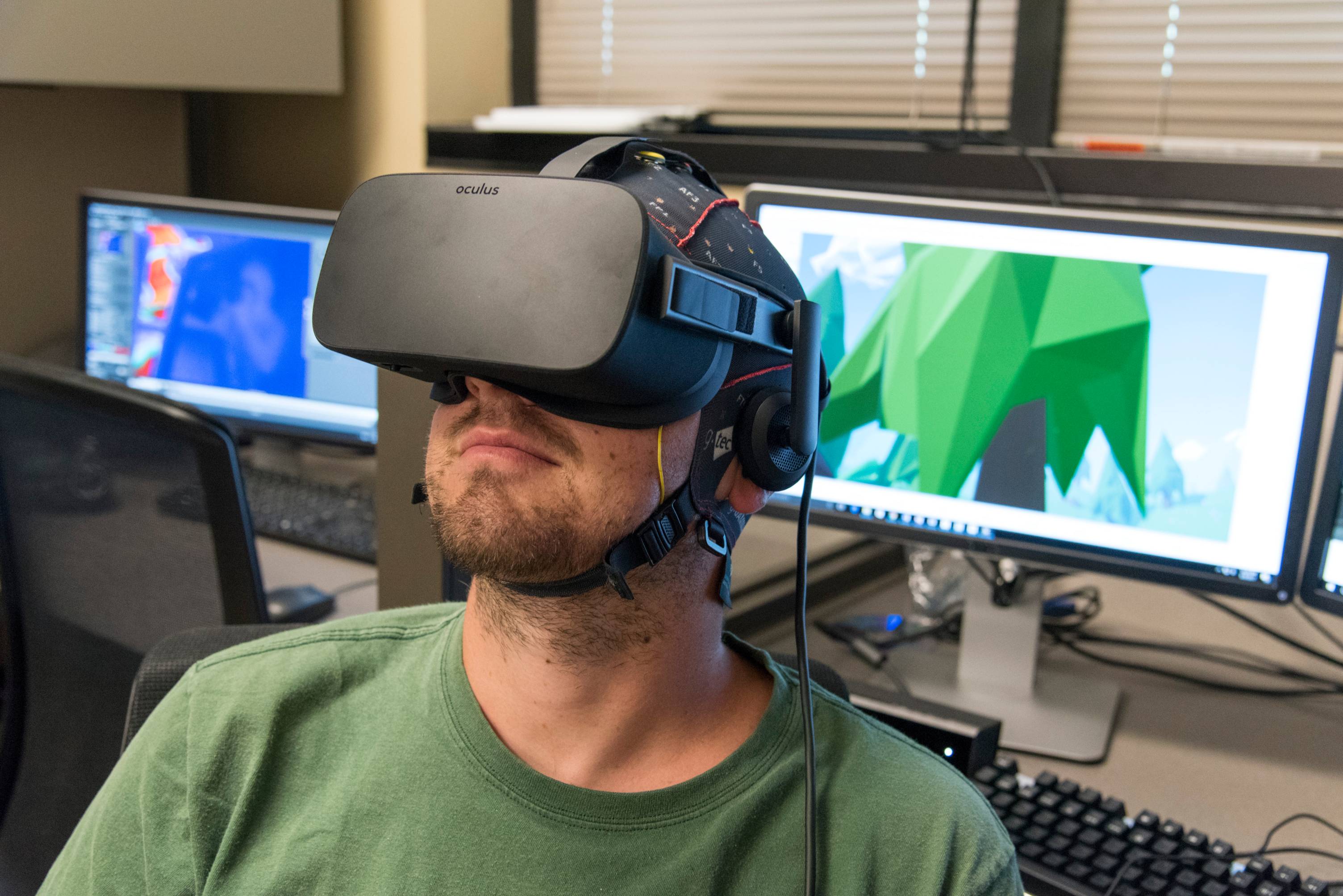 A person wearing a VR headset