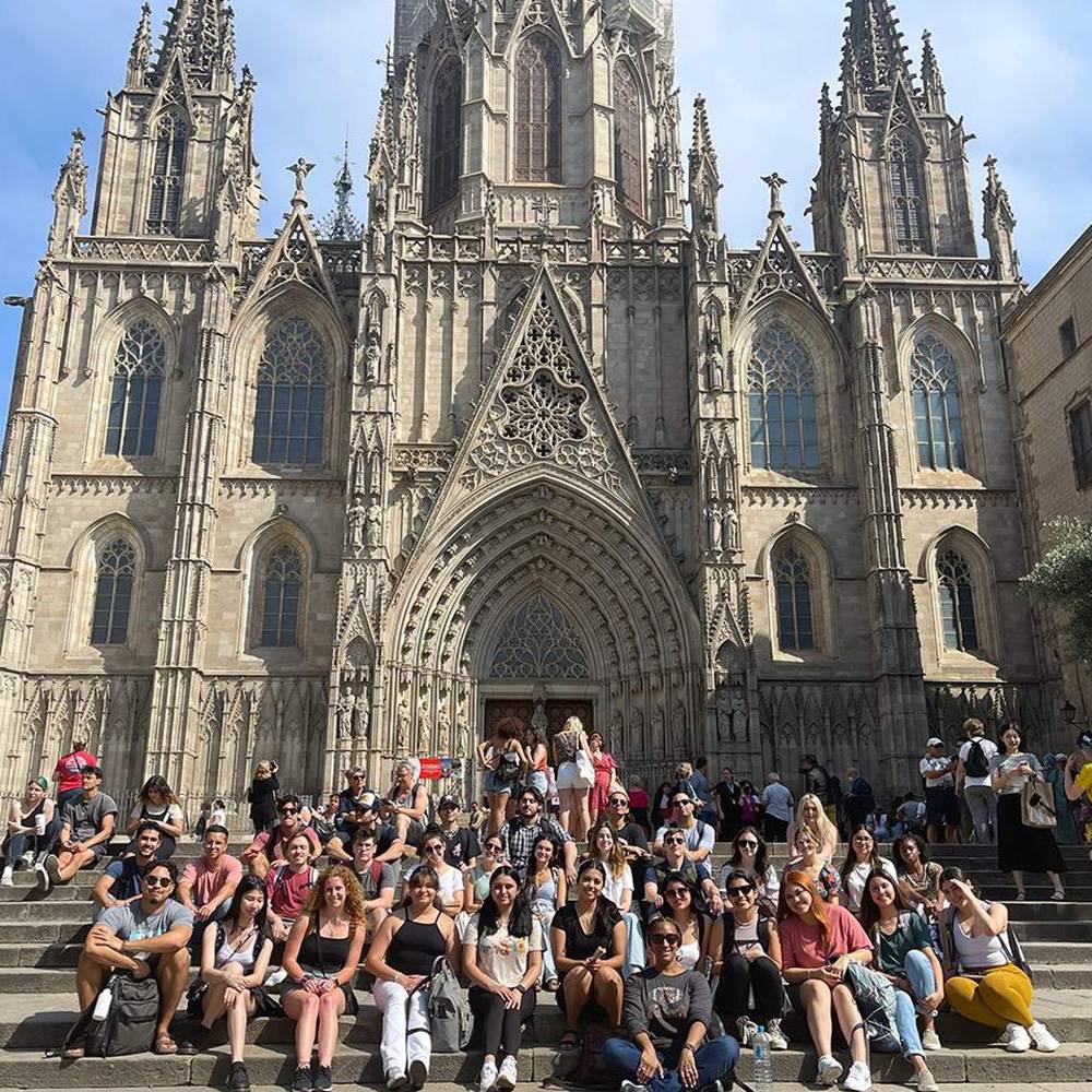 Study Abroad Student Group in Barcelona Spain