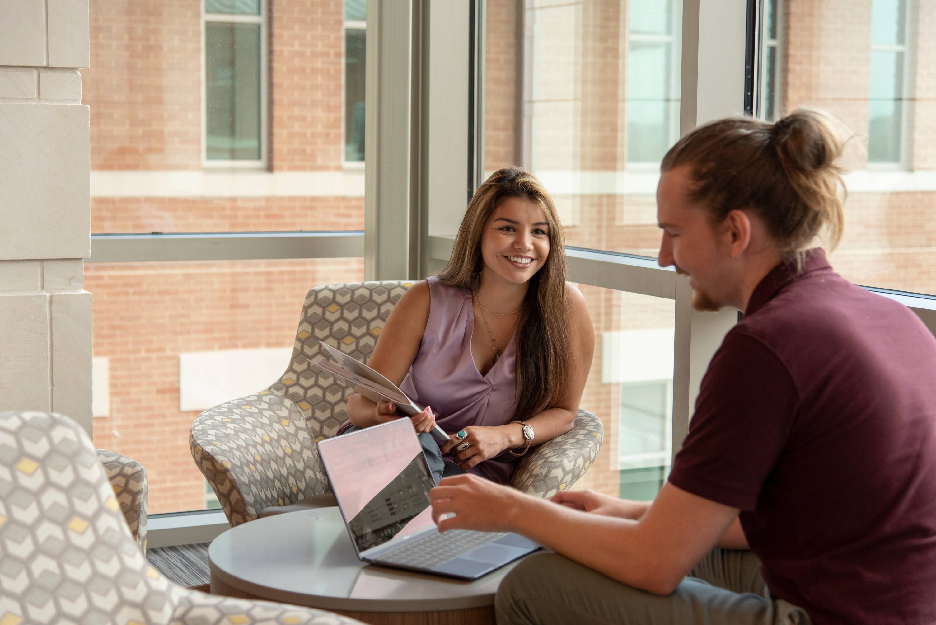 students studying in lbj student center